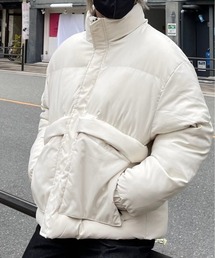 Chikashitsu +（チカシツプラス）の「【Chikashitsu +】cropped pocket padding jacket / 【チカシツプラス】クロップドポケットパディング長袖ダウンジャケット（ダウンジャケット/コート）」