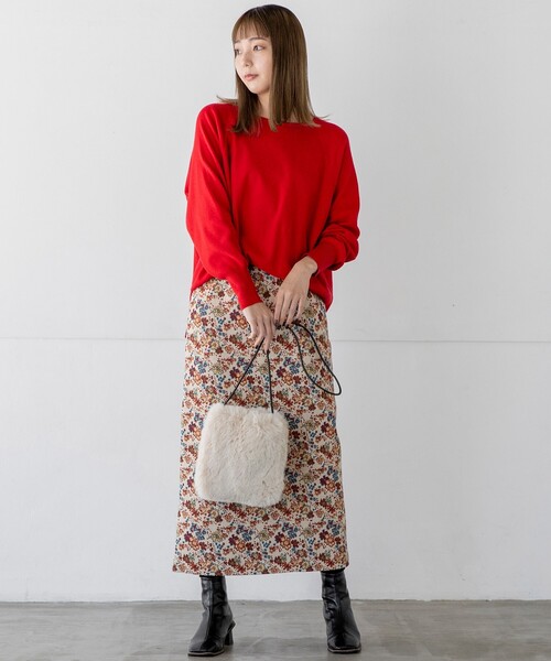 THE SHOP TK （ザ ショップ ティーケー ）の「◆【モチモチ/ウール混/洗える】着回しドルマンニット（ニット/セーター・レディース・レッド系1/グレー/オフホワイト/イエロー/ベージュ系その他5/ブラック/ライトブルー・13/12）」の8枚目の写真