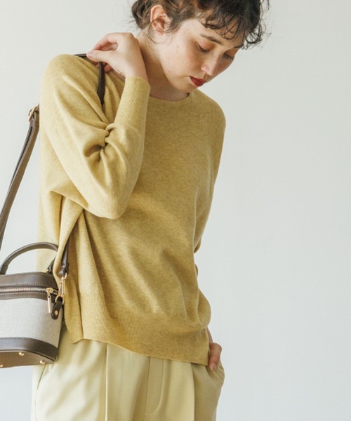 THE SHOP TK （ザ ショップ ティーケー ）の「◆【モチモチ/ウール混/洗える】着回しドルマンニット（ニット/セーター・レディース・レッド系1/グレー/オフホワイト/イエロー/ベージュ系その他5/ブラック/ライトブルー・13/12）」の7枚目の写真