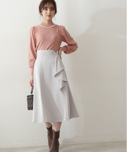 PROPORTION BODY DRESSING(プロポーションボディドレッシング)の「ラッフルマーメイドスカート / 1213120101(スカート・レディース・グレー/ダークグレー/ライトグリーン・MEDIUM/SMALL/X-SMALL)」の2枚目の写真