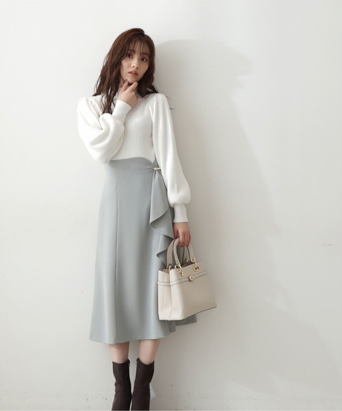 PROPORTION BODY DRESSING(プロポーションボディドレッシング)の「ラッフルマーメイドスカート / 1213120101(スカート・レディース・グレー/ダークグレー/ライトグリーン・MEDIUM/SMALL/X-SMALL)」の1枚目の写真