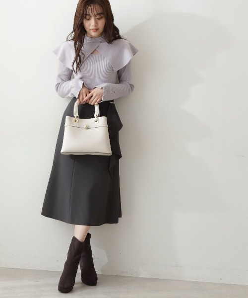 PROPORTION BODY DRESSING(プロポーションボディドレッシング)の「ラッフルマーメイドスカート / 1213120101(スカート・レディース・グレー/ダークグレー/ライトグリーン・MEDIUM/SMALL/X-SMALL)」の7枚目の写真