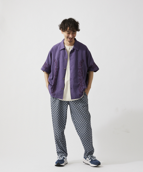 WAFFLE プリント総柄 リラックスパンツ（その他パンツ