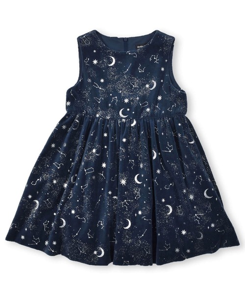 BeBe（ベベ）の「BeBe/【お揃い】ベロア星座柄ワンピース(90~150cm