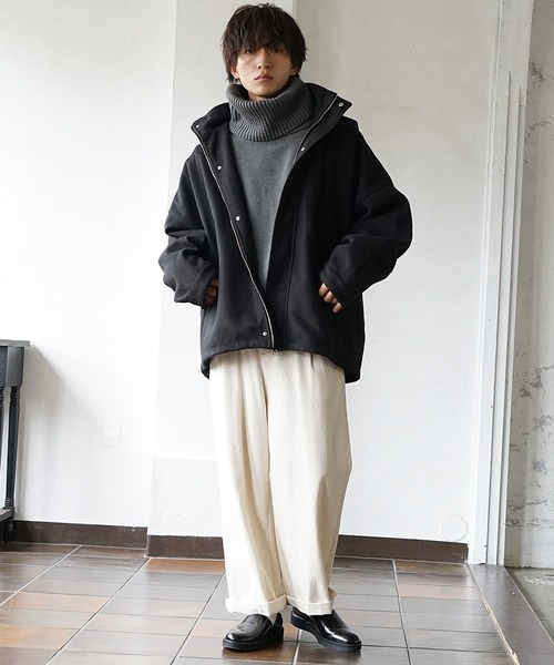 MinoriTY（マイノリティ）の「オフタートル タートルネック ボリュームネック ニット/セーター 春服 冬服（ニット/セーター・メンズ・ブラウン/チャコール/オフホワイト・M/L）」の12枚目の写真