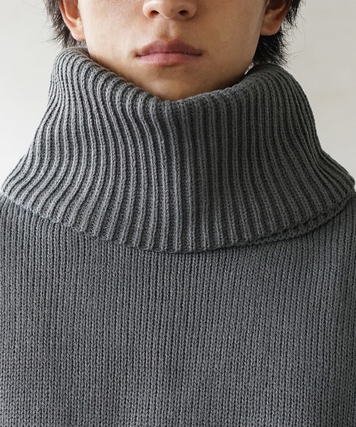 MinoriTY（マイノリティ）の「オフタートル タートルネック ボリュームネック ニット/セーター 春服 冬服（ニット/セーター・メンズ・ブラウン/チャコール/オフホワイト・M/L）」の18枚目の写真