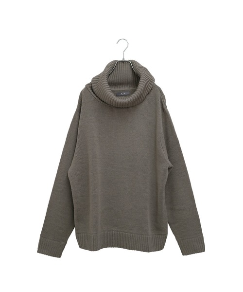 MinoriTY（マイノリティ）の「オフタートル タートルネック ボリュームネック ニット/セーター 春服 冬服（ニット/セーター・メンズ・ブラウン/チャコール/オフホワイト・M/L）」の22枚目の写真