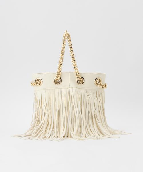 Ray BEAMS(レイビームス)の「SOLPRESA / フリンジ バッグ(ショルダーバッグ・レディース・ホワイト/ブラック・ONE SIZE)」の4枚目の写真