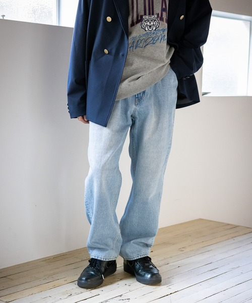 RAGEBLUE（レイジブルー）の「デニムバギーワイドパンツ5P（デニムパンツ・メンズ・ホワイト/ブルー/グレー/ネイビー/グリーン系その他/ライトブルー/レッド系その他・SMALL/MEDIUM/LARGE）」の4枚目の写真