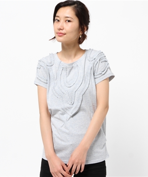 BEAMS LIGHTS Women's(ビームスライツ ウィメンズ)の「Anisha / サリナ Tシャツ(Tシャツ/カットソー・レディース・ホワイト/サックスブルー・FREE)」の1枚目の写真
