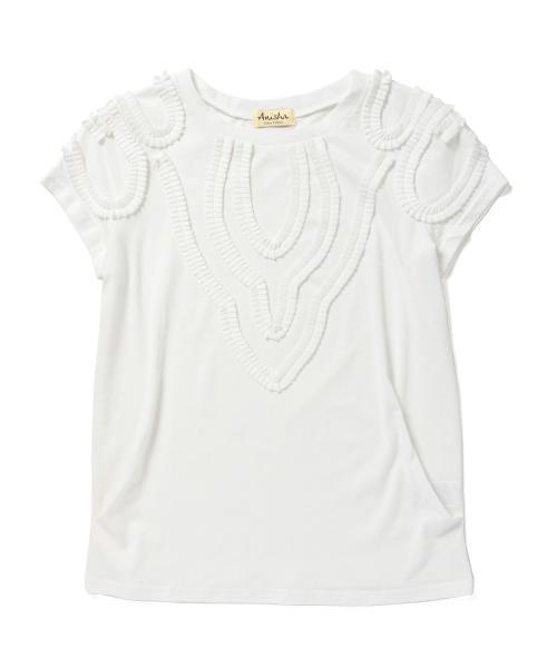 BEAMS LIGHTS Women's(ビームスライツ ウィメンズ)の「Anisha / サリナ Tシャツ(Tシャツ/カットソー・レディース・ホワイト/サックスブルー・FREE)」の4枚目の写真