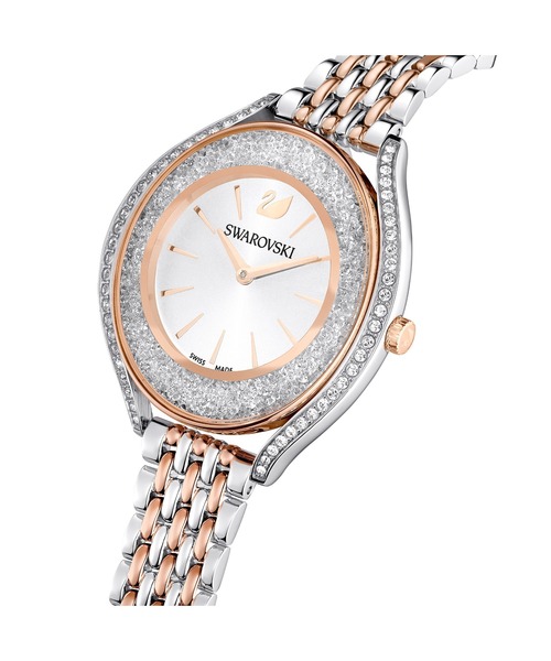 SWAROVSKI(スワロフスキー)の「【公式】【スワロフスキー】Crystalline aura ウォッチ, スイス製, メタルブレスレット, ローズゴールドカラー, ミックスメタル仕上げ(アナログ腕時計・レディース・ブラウン・ONE SIZE)」の2枚目の写真