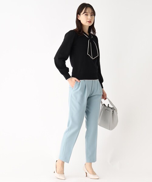 index（インデックス）の「◆バイカラー ボウタイニット（ニット/セーター・レディース・ホワイト系その他6/ブラック系4/ブルー系9/ホワイト系その他5・36/38/42/40）」の9枚目の写真