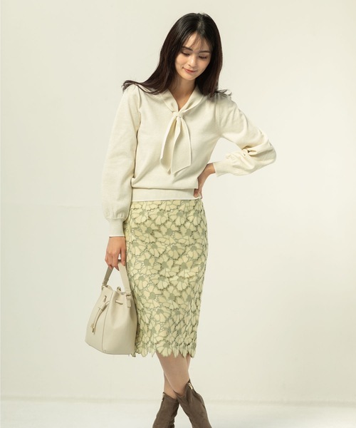 index（インデックス）の「◆バイカラー ボウタイニット（ニット/セーター・レディース・ホワイト系その他6/ブラック系4/ブルー系9/ホワイト系その他5・36/38/42/40）」の17枚目の写真