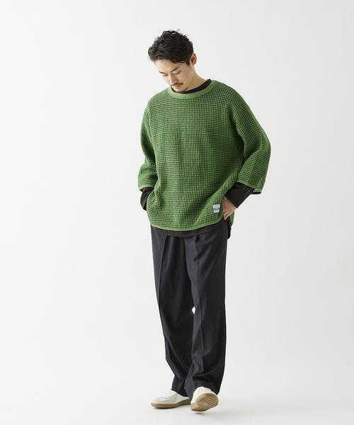 JOURNAL STANDARD relume（ジャーナルスタンダード　レリューム）の「TR ストライプ ワイドテーパードスラックス（スラックス・メンズ・ブラック/グレー/ボルドー・MEDIUM/LARGE）」の5枚目の写真