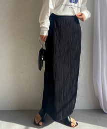 She's Closet（シーズクローゼット）の「ウェーブ柄Iラインバックスリットハイウエストロングプリーツスカート（スカート）」