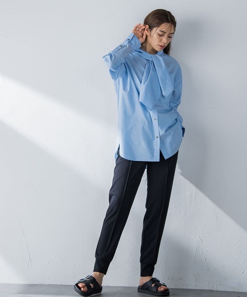 MAYSON GREY(メイソングレイ)の「カットジョーゼットジョガーパンツ≪セットアップ対応≫(カーゴパンツ・レディース・オフホワイト/ブラック/パープル/チャコールグレー・M/SS/S)」の9枚目の写真