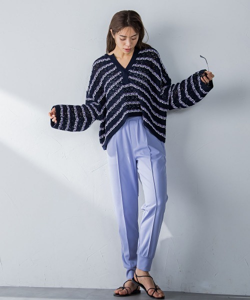 MAYSON GREY(メイソングレイ)の「カットジョーゼットジョガーパンツ≪セットアップ対応≫(カーゴパンツ・レディース・オフホワイト/ブラック/パープル/チャコールグレー・M/SS/S)」の12枚目の写真