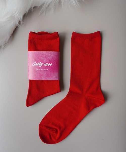 Jelly moo（ジェリームー）の「【 Jelly moo / ジェリームー 】 カラフル 無地 ソックス / カラーソックス / ネオンソックス（ソックス/靴下・レディース・ベビーピンク/ピンク/レッド/グリーン/ホワイト/パープル/ベージュ/オレンジ/イエロー/ネイビー・FREE）」の9枚目の写真