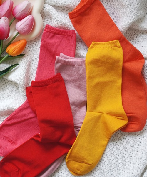 Jelly moo（ジェリームー）の「【 Jelly moo / ジェリームー 】 カラフル 無地 ソックス / カラーソックス / ネオンソックス（ソックス/靴下・レディース・ベビーピンク/ピンク/レッド/グリーン/ホワイト/パープル/ベージュ/オレンジ/イエロー/ネイビー・FREE）」の12枚目の写真