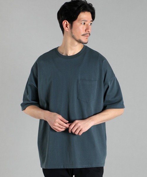 LANVIN en Bleu(ランバンオンブルー)の「シリコンバイオ加工 オーバーサイズ ビッグシルエット ポケットTシャツ(Tシャツ/カットソー・メンズ・ライトグリーン/ホワイト/ブルー・46/48/50/52)」の3枚目の写真