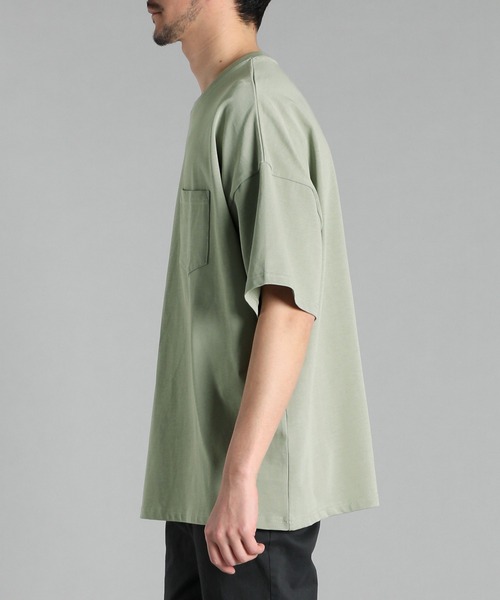 LANVIN en Bleu(ランバンオンブルー)の「シリコンバイオ加工 オーバーサイズ ビッグシルエット ポケットTシャツ(Tシャツ/カットソー・メンズ・ライトグリーン/ホワイト/ブルー・46/48/50/52)」の6枚目の写真