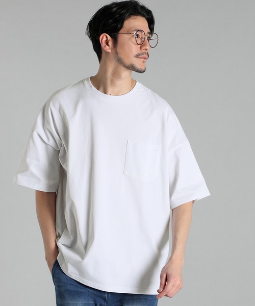 LANVIN en Bleu(ランバンオンブルー)の「シリコンバイオ加工 オーバーサイズ ビッグシルエット ポケットTシャツ(Tシャツ/カットソー・メンズ・ライトグリーン/ホワイト/ブルー・46/48/50/52)」の16枚目の写真