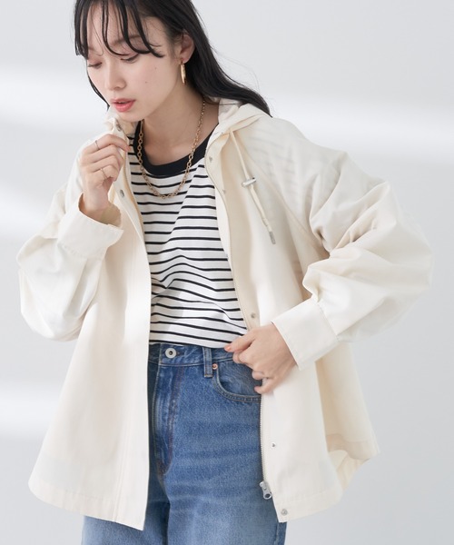 earth music&ecology（アースミュージックアンドエコロジー）の「マウンテンパーカー（マウンテンパーカー・レディース・ベージュ/ネイビー/クリーム・FREE）」の2枚目の写真