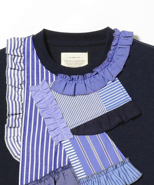 BEAMS BOY（ビームスボーイ）の「TORI-TO × BEAMS BOY / コラージュ Tシャツ 23SS（Tシャツ/カットソー・レディース・ブラック系その他/ネイビー・FREE）」の8枚目の写真