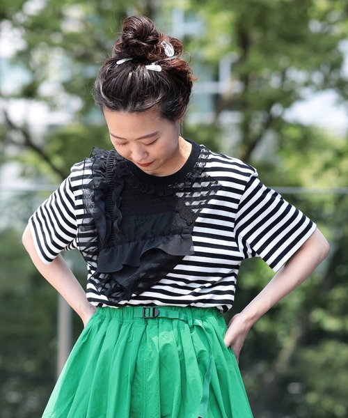 BEAMS BOY（ビームスボーイ）の「TORI-TO × BEAMS BOY / コラージュ Tシャツ 23SS（Tシャツ/カットソー・レディース・ブラック系その他/ネイビー・FREE）」の19枚目の写真