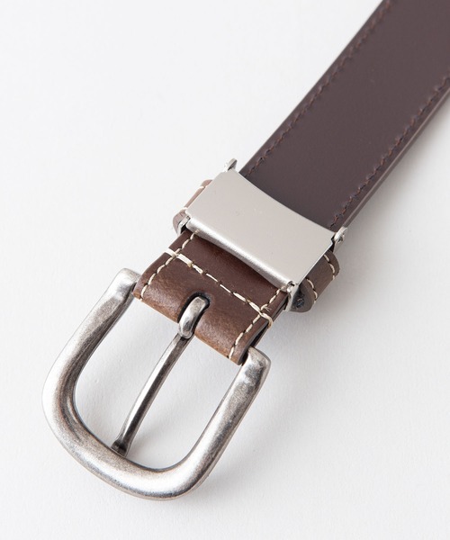 Lee（リー）の「【LEE/リー】リサイクルレザー 本革 ステッチベルト　SDGS　サスティナブル　イタリア製レザー（ベルト・メンズ・ブラウン系その他/ブラウン/ブラック・FREE）」の8枚目の写真