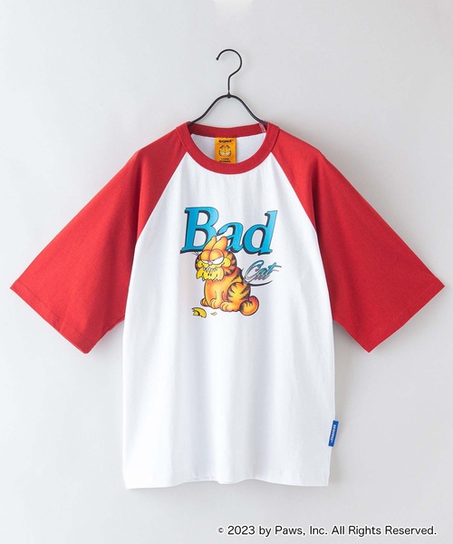 JEANS MATE(ジーンズメイト)の「【Garfield/ガーフィールド】コラボ ラグランTシャツ Y2K バックプリント ストリート(Tシャツ/カットソー・メンズ・レッド/カーキ/グレー・MEDIUM/LARGE/X-LARGE)」の8枚目の写真