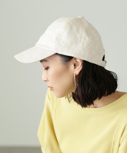 FREE'S MART（フリーズマート）の「◆ベーシックリネンキャップ（キャップ・レディース・ホワイト/ブラック/ベージュ・ﾌﾘ-）」の6枚目の写真
