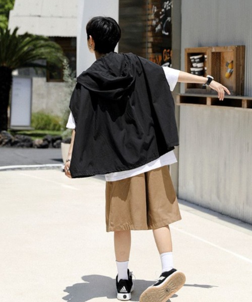 MGV（エムジーヴィー）の「フード付きクロップド丈ベスト（ベスト・メンズ・ブラウン/グレー/ブラック・MEDIUM/X-LARGE/LARGE）」の6枚目の写真