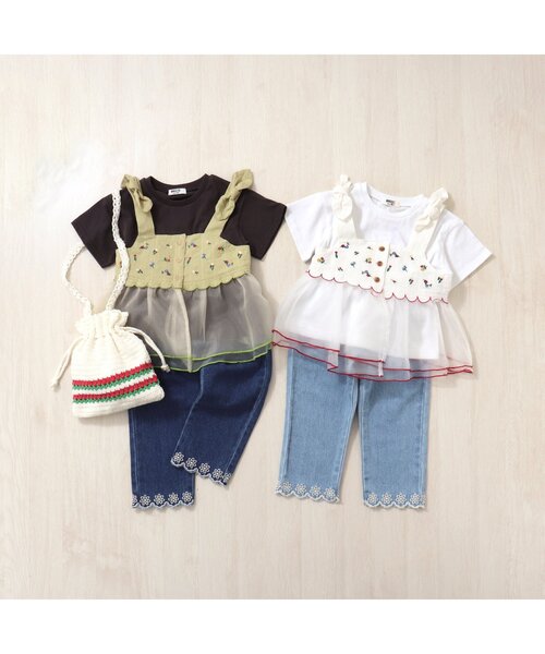 BREEZE（ブリーズ）の「2Pセット キャミ×Tシャツ（Tシャツ/カットソー・キッズ・オフホワイト/レモンイエロー・100/90/140/110/120/80/130）」の5枚目の写真