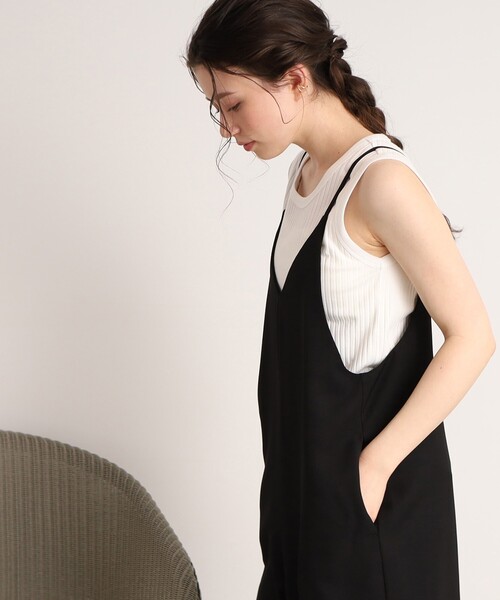 DRESKIP（ドレスキップ）の「◆【ボディーラインを拾いすぎない】裾ラウンド リブタンクトップ（タンクトップ・レディース・ライトグレー/ライトグリーン/ブラック/オフホワイト・02/03/04）」の15枚目の写真