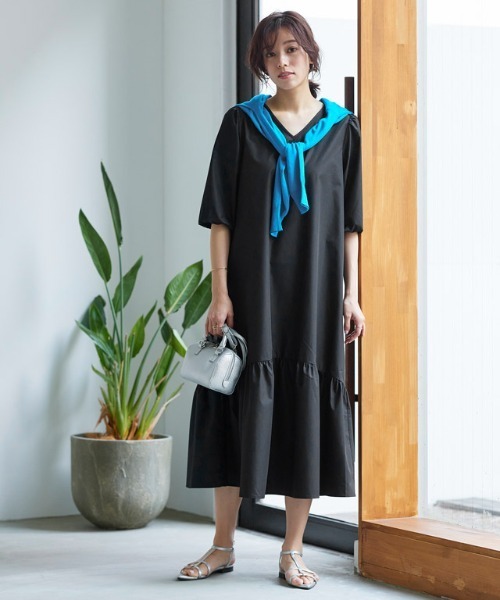 2wayパフスリーブワンピース