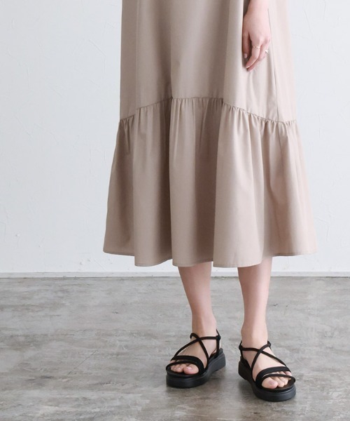 2wayパフスリーブワンピース