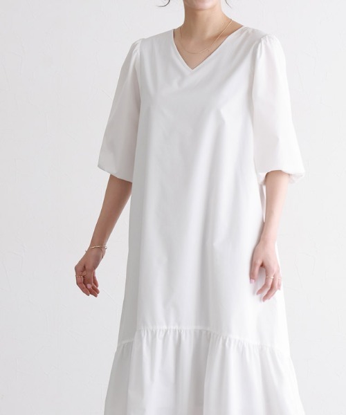 2wayパフスリーブワンピース