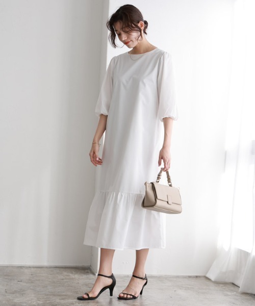 Pierrot(ピエロ)の「2wayパフスリーブワンピース(ワンピース・レディース・ブラック/ベージュ/オフホワイト・M/L)」の12枚目の写真
