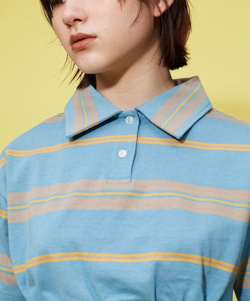 FOREVER 21(フォーエバー トゥエンティーワン)の「ボーダーショートポロトップス【POP】(ポロシャツ・レディース・グリーン/ブルー/レッド・SMALL/MEDIUM)」の8枚目の写真