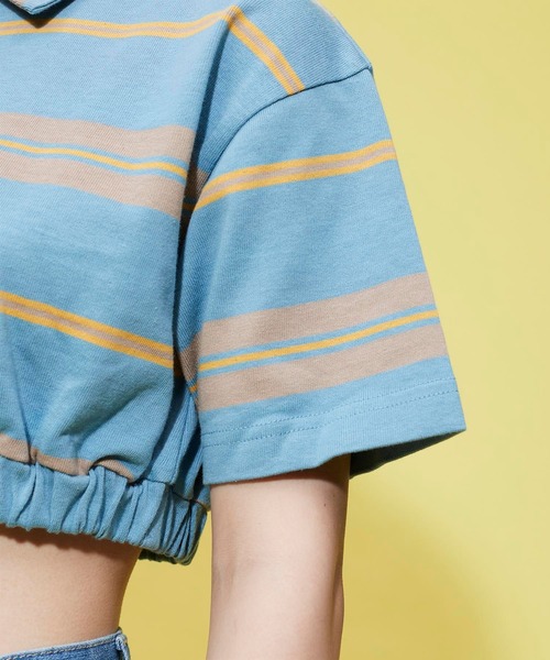 FOREVER 21(フォーエバー トゥエンティーワン)の「ボーダーショートポロトップス【POP】(ポロシャツ・レディース・グリーン/ブルー/レッド・SMALL/MEDIUM)」の13枚目の写真