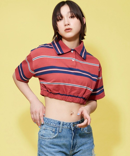 FOREVER 21(フォーエバー トゥエンティーワン)の「ボーダーショートポロトップス【POP】(ポロシャツ・レディース・グリーン/ブルー/レッド・SMALL/MEDIUM)」の20枚目の写真