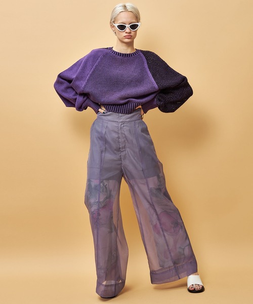 casane(カサネ)の「3wayレイヤードニット(ニット/セーター・レディース・ブラック/パープル・FREE)」の11枚目の写真