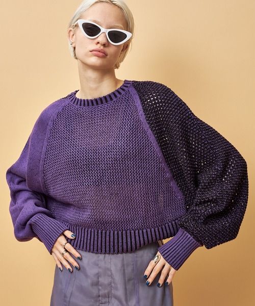 casane(カサネ)の「3wayレイヤードニット(ニット/セーター・レディース・ブラック/パープル・FREE)」の21枚目の写真