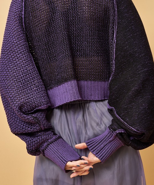casane(カサネ)の「3wayレイヤードニット(ニット/セーター・レディース・ブラック/パープル・FREE)」の17枚目の写真