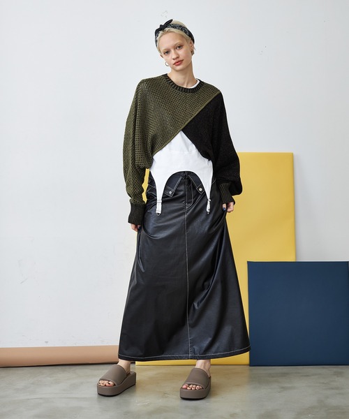 casane(カサネ)の「3wayレイヤードニット(ニット/セーター・レディース・ブラック/パープル・FREE)」の18枚目の写真