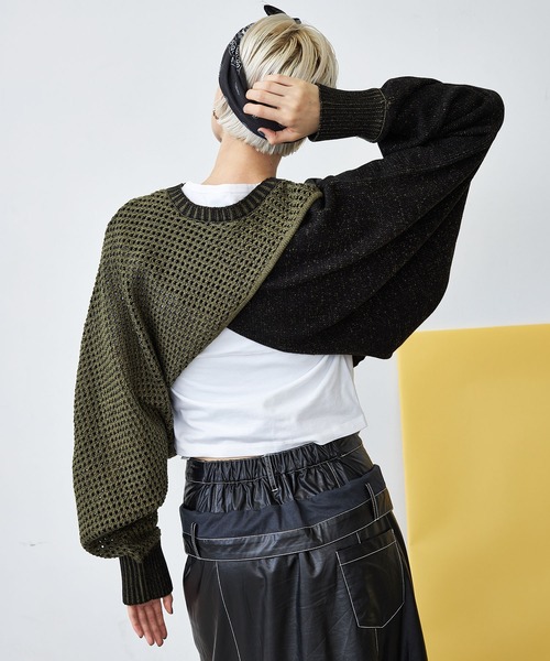 casane(カサネ)の「3wayレイヤードニット(ニット/セーター・レディース・ブラック/パープル・FREE)」の9枚目の写真