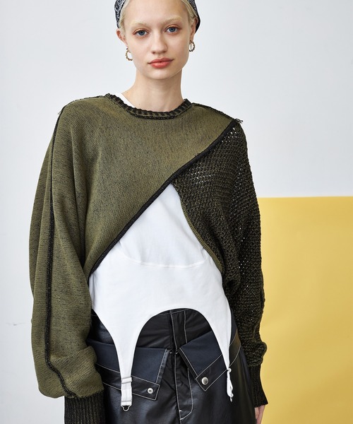 casane(カサネ)の「3wayレイヤードニット(ニット/セーター・レディース・ブラック/パープル・FREE)」の14枚目の写真