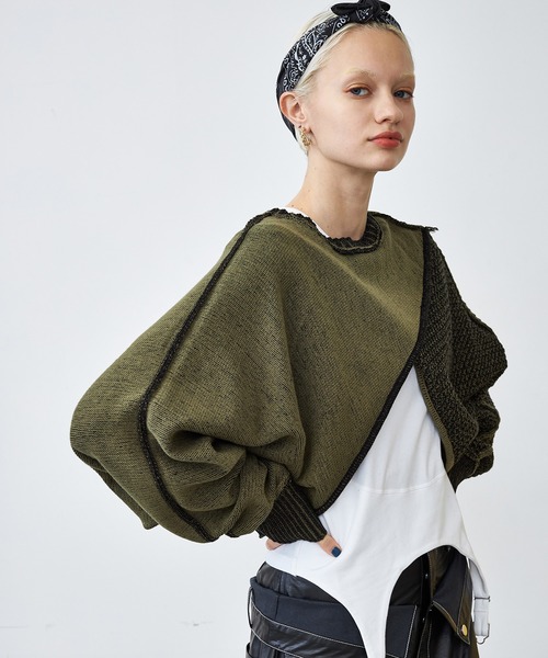 casane(カサネ)の「3wayレイヤードニット(ニット/セーター・レディース・ブラック/パープル・FREE)」の19枚目の写真